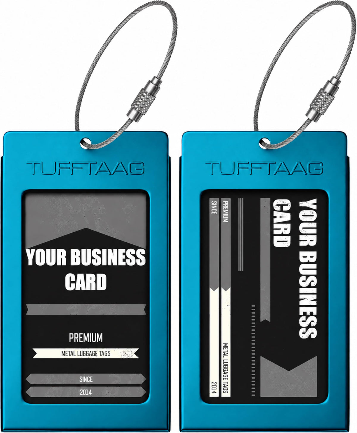 Luggage Tags Business Card Holder by TUFFTAAG - Durable Travel ID Bag Tag