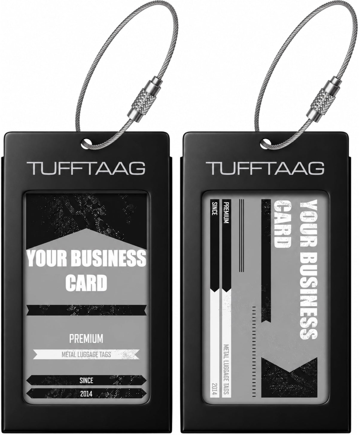 Luggage Tags Business Card Holder by TUFFTAAG - Durable Travel ID Bag Tag