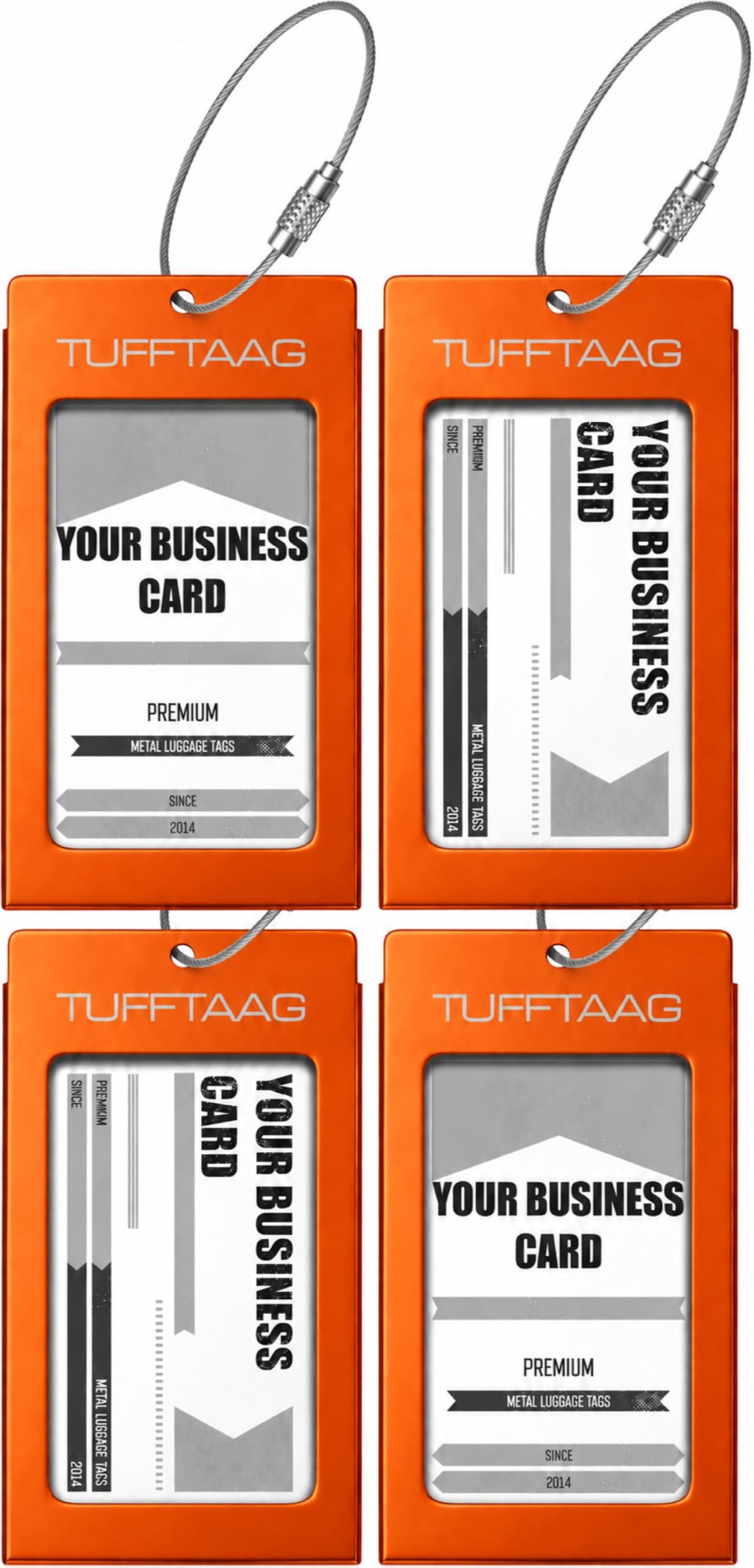 Luggage Tags Business Card Holder by TUFFTAAG - Durable Travel ID Bag Tag