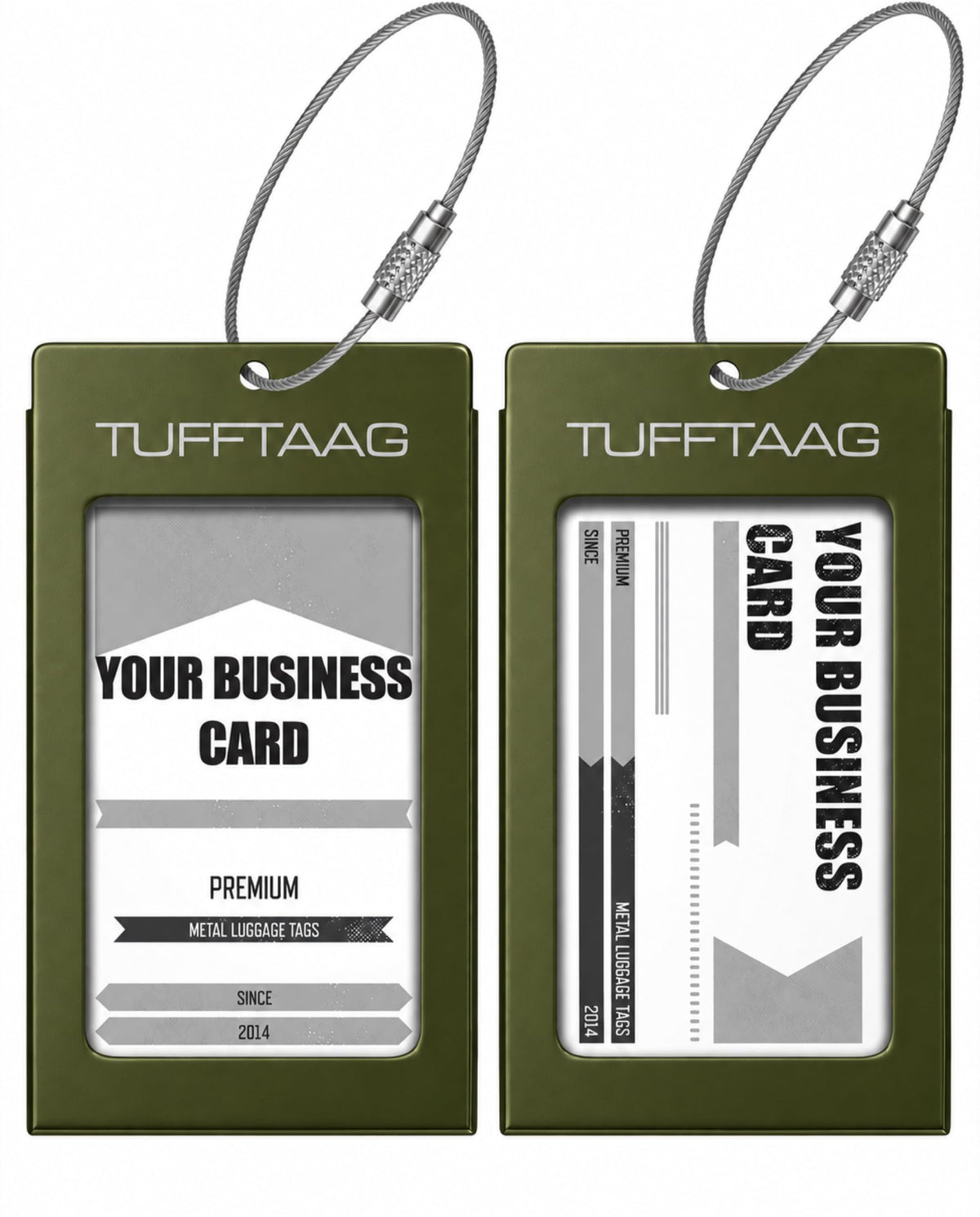 Luggage Tags Business Card Holder by TUFFTAAG - Durable Travel ID Bag Tag