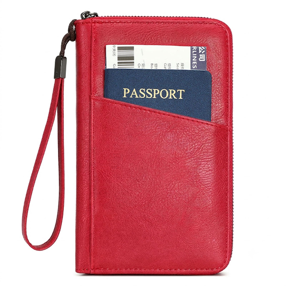 Family Passport Holder for Travel Women and Men RFID Passport Holder with Zipper Passport Case Passport cover Passport Wallet Travel Essentials and Accessories(1-2,Pink)