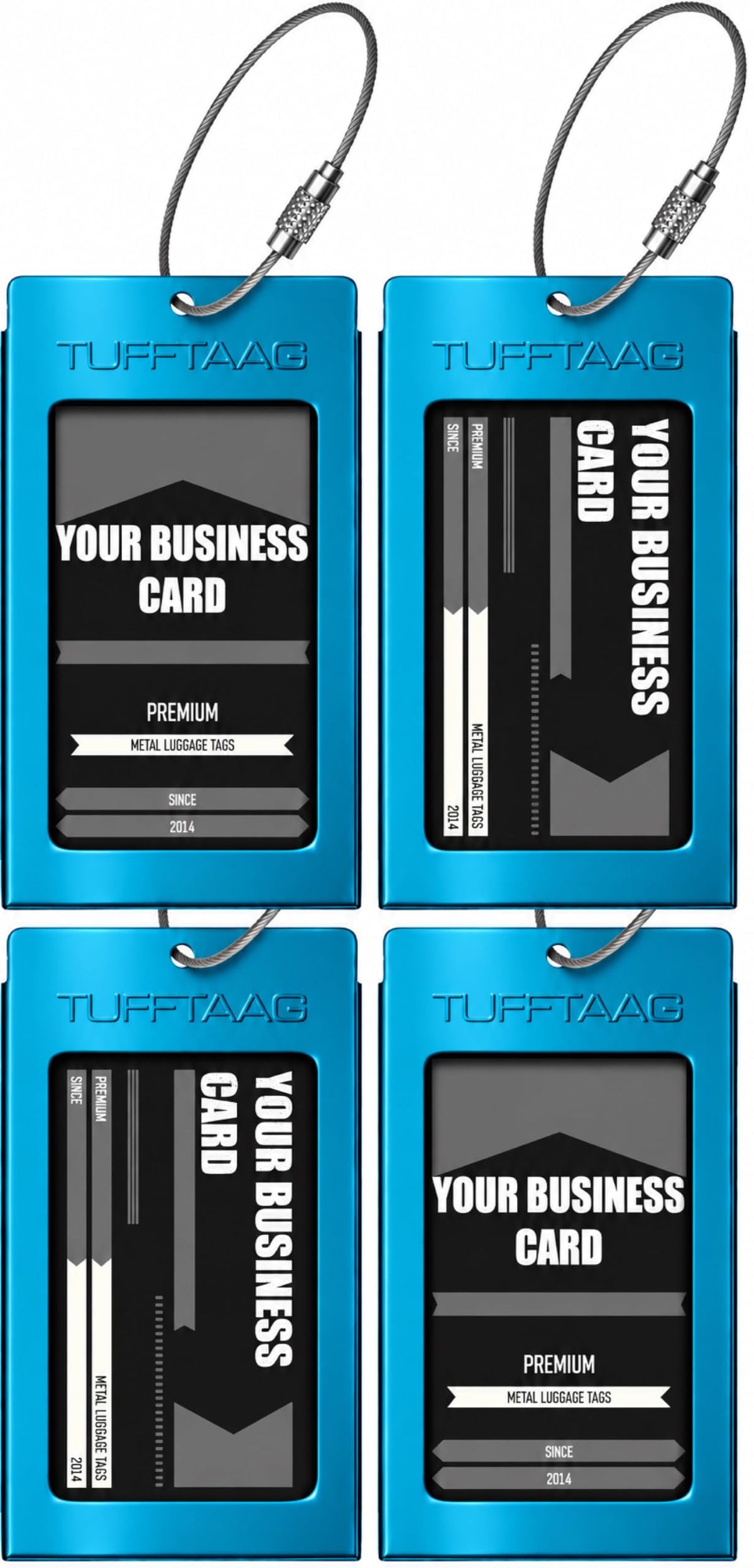 Luggage Tags Business Card Holder by TUFFTAAG - Durable Travel ID Bag Tag