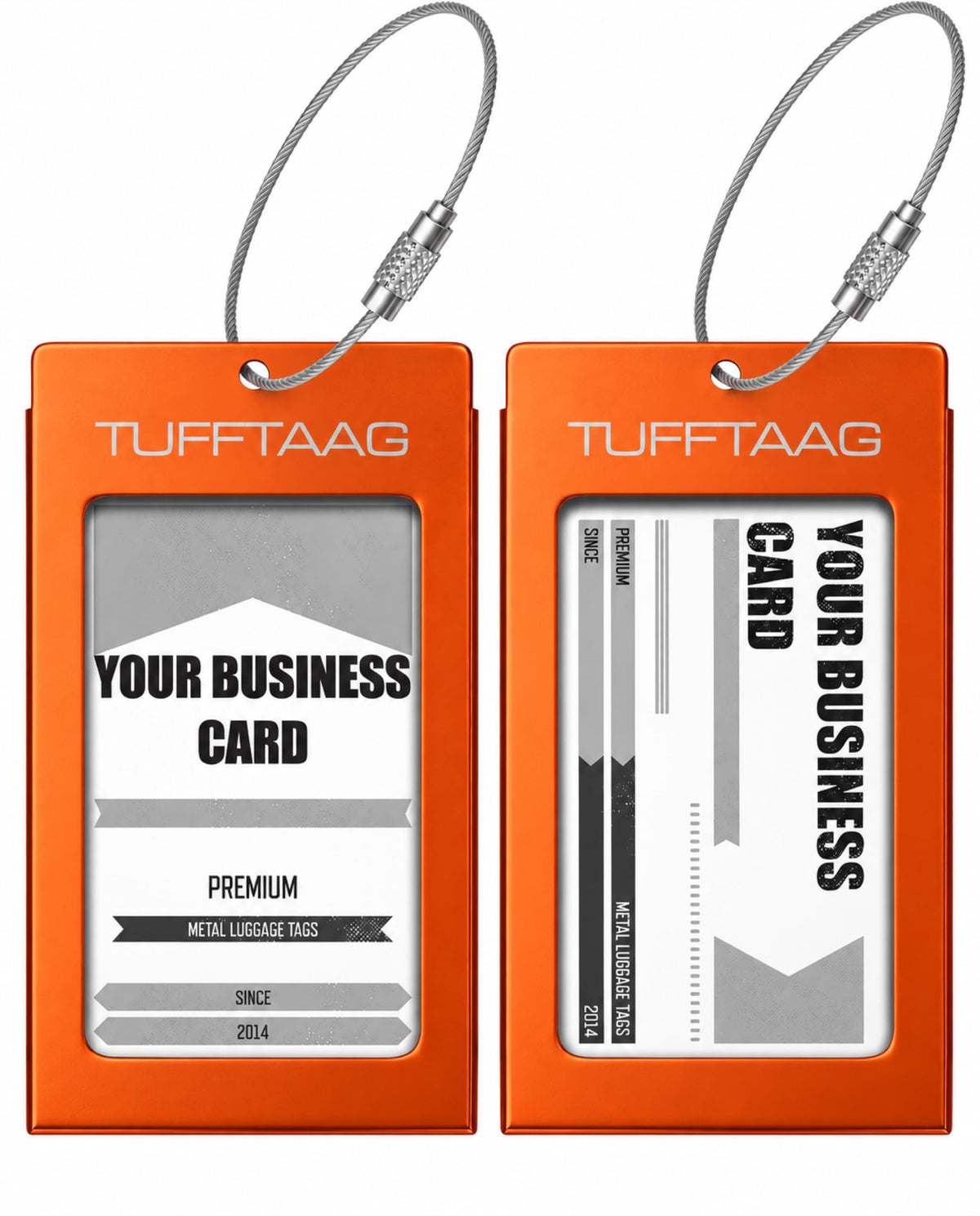 Luggage Tags Business Card Holder by TUFFTAAG - Durable Travel ID Bag Tag