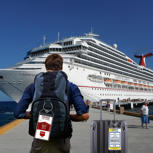 5 Pack Cruise Luggage Tag Holders for Carnival, NCL, Princess, MSC Ships