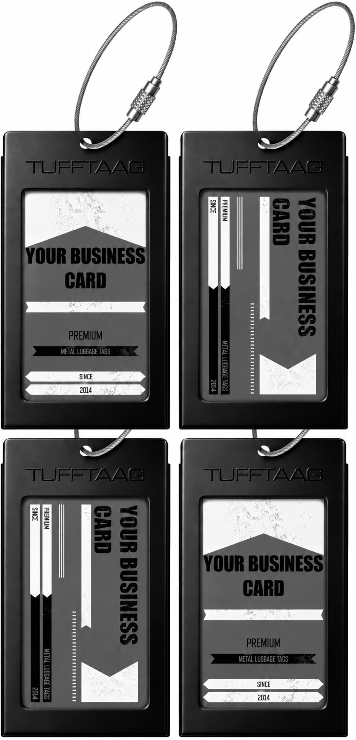 Luggage Tags Business Card Holder by TUFFTAAG - Durable Travel ID Bag Tag