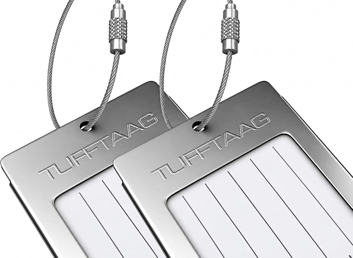 Luggage Tags Business Card Holder by TUFFTAAG - Durable Travel ID Bag Tag