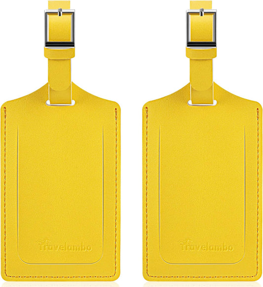Travelambo 2 Pack Luggage Tags for Suitcases Airplane Travel Essentials