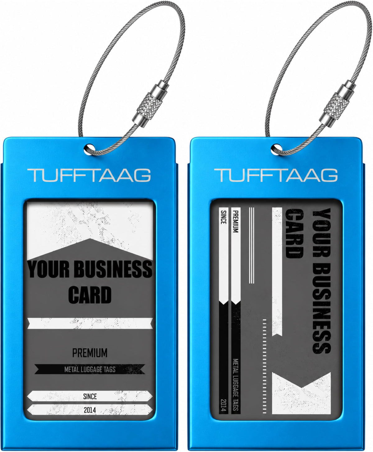 Luggage Tags Business Card Holder by TUFFTAAG - Durable Travel ID Bag Tag