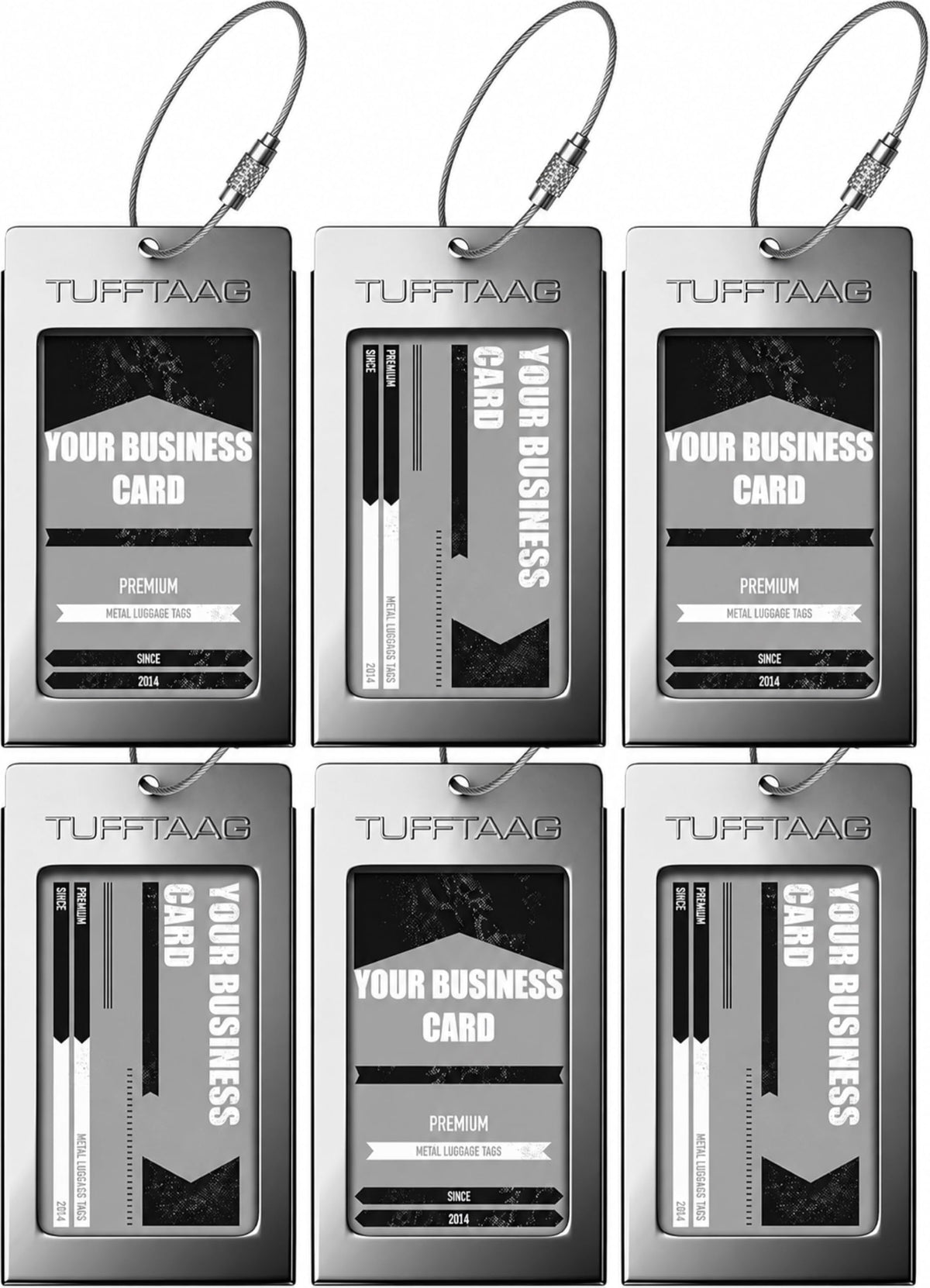 Luggage Tags Business Card Holder by TUFFTAAG - Durable Travel ID Bag Tag