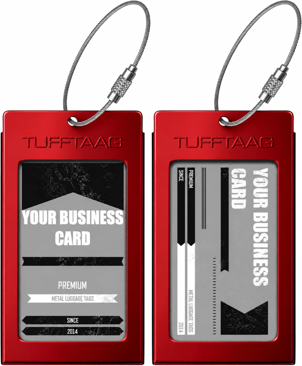 Luggage Tags Business Card Holder by TUFFTAAG - Durable Travel ID Bag Tag