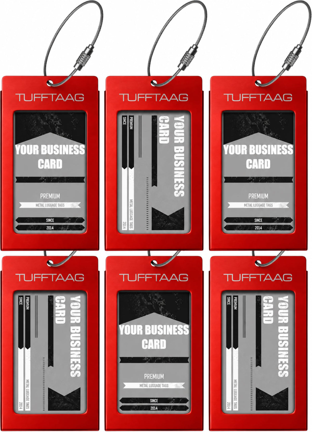 Luggage Tags Business Card Holder by TUFFTAAG - Durable Travel ID Bag Tag