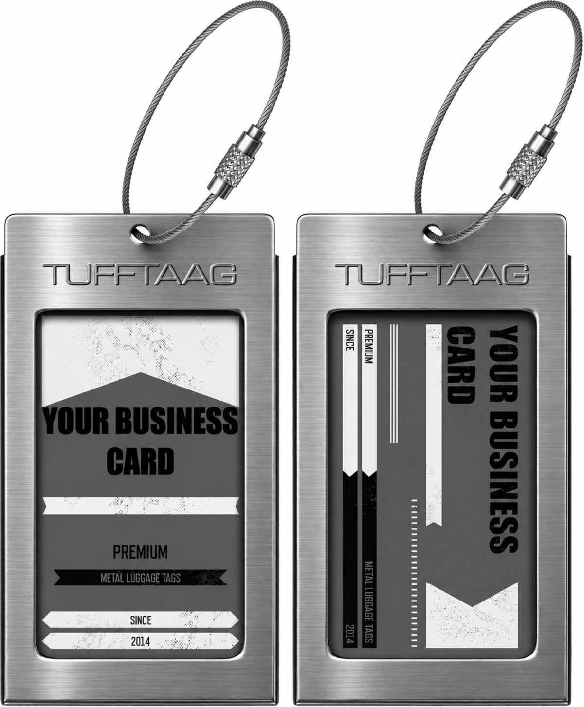 Luggage Tags Business Card Holder by TUFFTAAG - Durable Travel ID Bag Tag