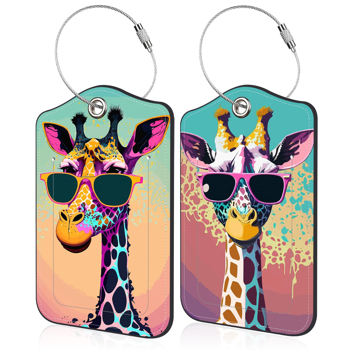 Mesmerizing Mountain Lake Scenery Luggage Tag for Suitcase 2 Pack Leather Luggage Tag with Privacy Flap Name ID Label and Metal Loop for Women Men Travel
