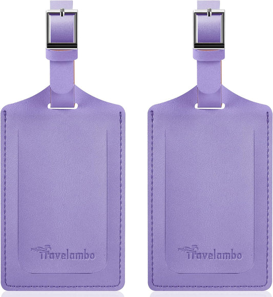 Travelambo 2 Pack Luggage Tags for Suitcases Airplane Travel Essentials